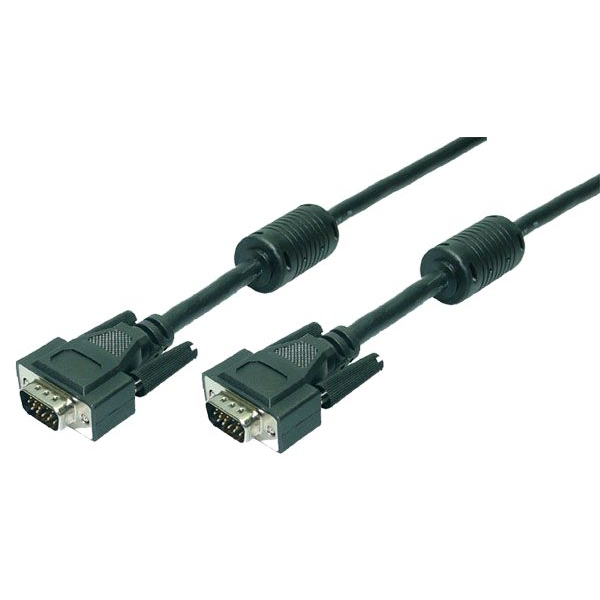 LogiLink VGA Cable, 2xST black 2x Ferrit Core 1,80M