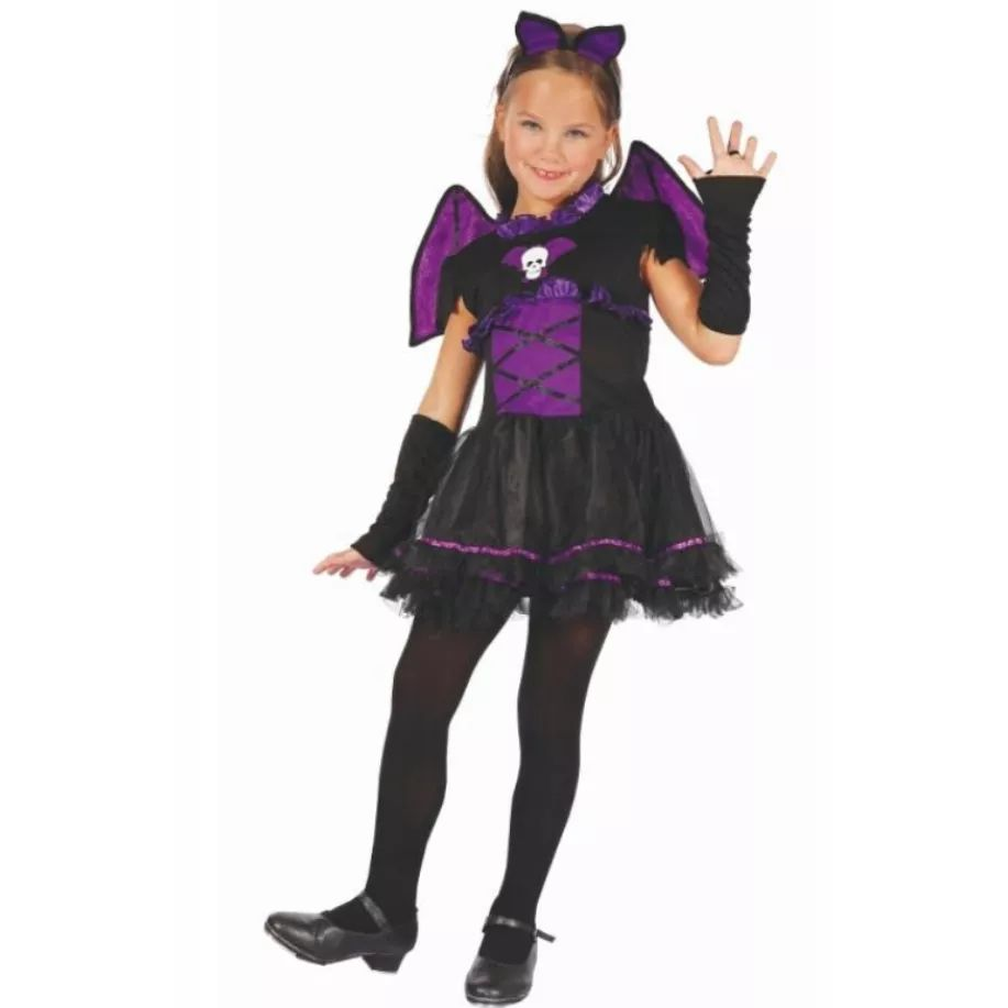 Denevérboszorkány jelmez szett lányoknak 130-140 cm (NR13)