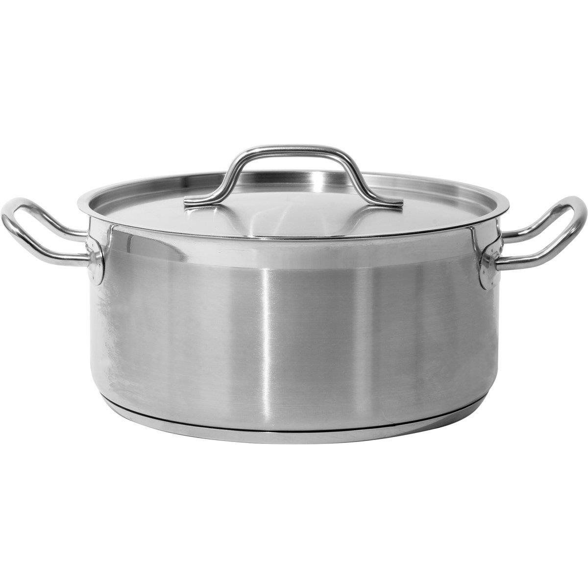 YATO Alacsony fazék fedővel, rozsdamentes acél, 28×13 cm, 8 l (5906083860270)