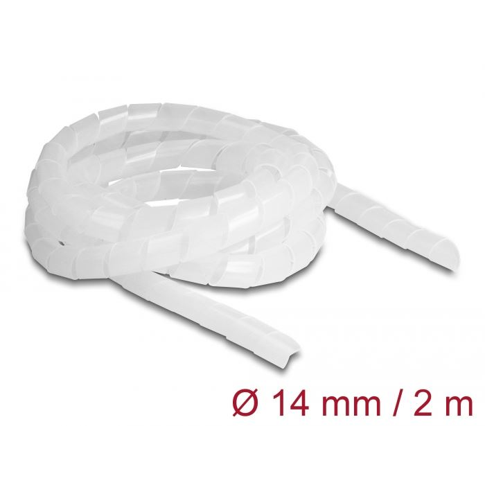 Delock spirál flexibilis kábelburkolat 2m x 14mm áttetsző (19057) (delock19057)