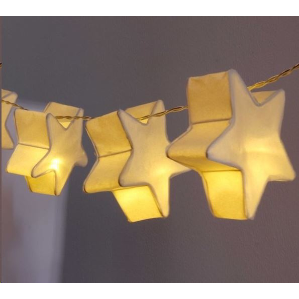 IRIS 4616131 Хартия във формата на звезда 160см/топло бяло/10бр. LED/2xAA батерии Светлинна декорация