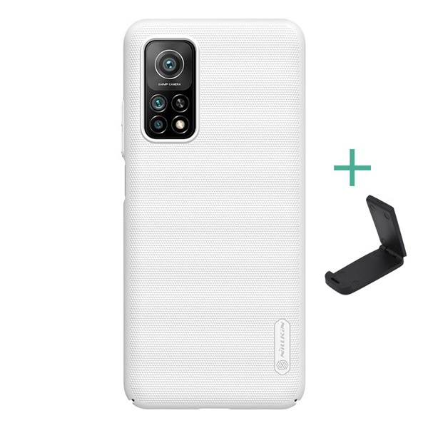 NILLKIN SUPER FROSTED műanyag telefonvédő (gumírozott, érdes felület + asztali tartó) FEHÉR [Xiaomi Mi 10T Pro 5G] (5996591014845)