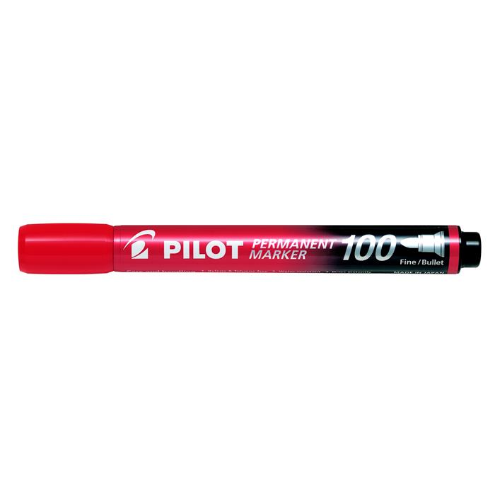 Pilot Permanent Marker 100 1mm Alkoholos marker - kúpos - Piros (SCA-100-R)