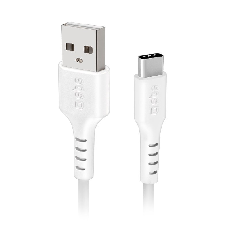 SBS TECABLEMICROC15W USB-A apa - USB-C apa 2.0 Adat és töltőkábel - Fehér (1.5m) (TECABLEMICROC15W)