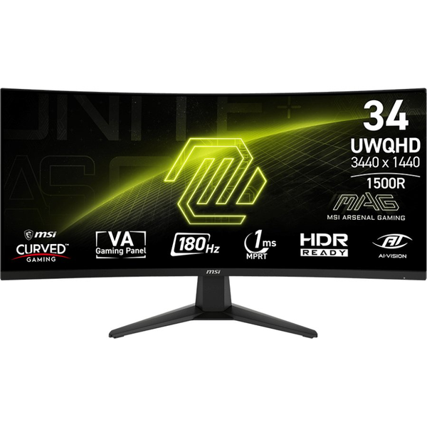 MSI MAG 346CQ computerskærm 86,4 cm (34") 3440 x 1440 pixel UltraWide Dual Quad HD LCD Sort