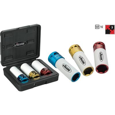 Vigor Erő dugókulcs betét készlet 1/2 (12,5 mm) 3 részes (V2522) (V2522)