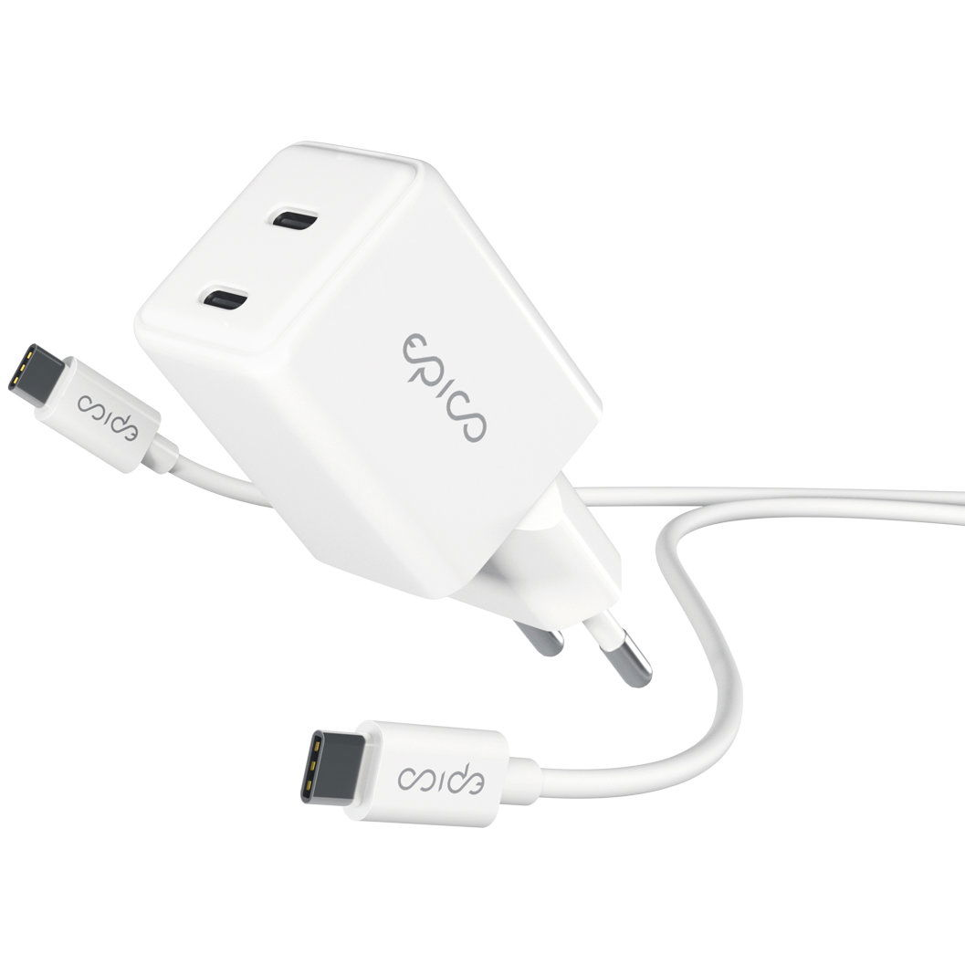 Epico UltraBoost GaN 35W EA35 töltőfej + 1,2 m USB-C to USB-C kábel - fehér (9915101100211)