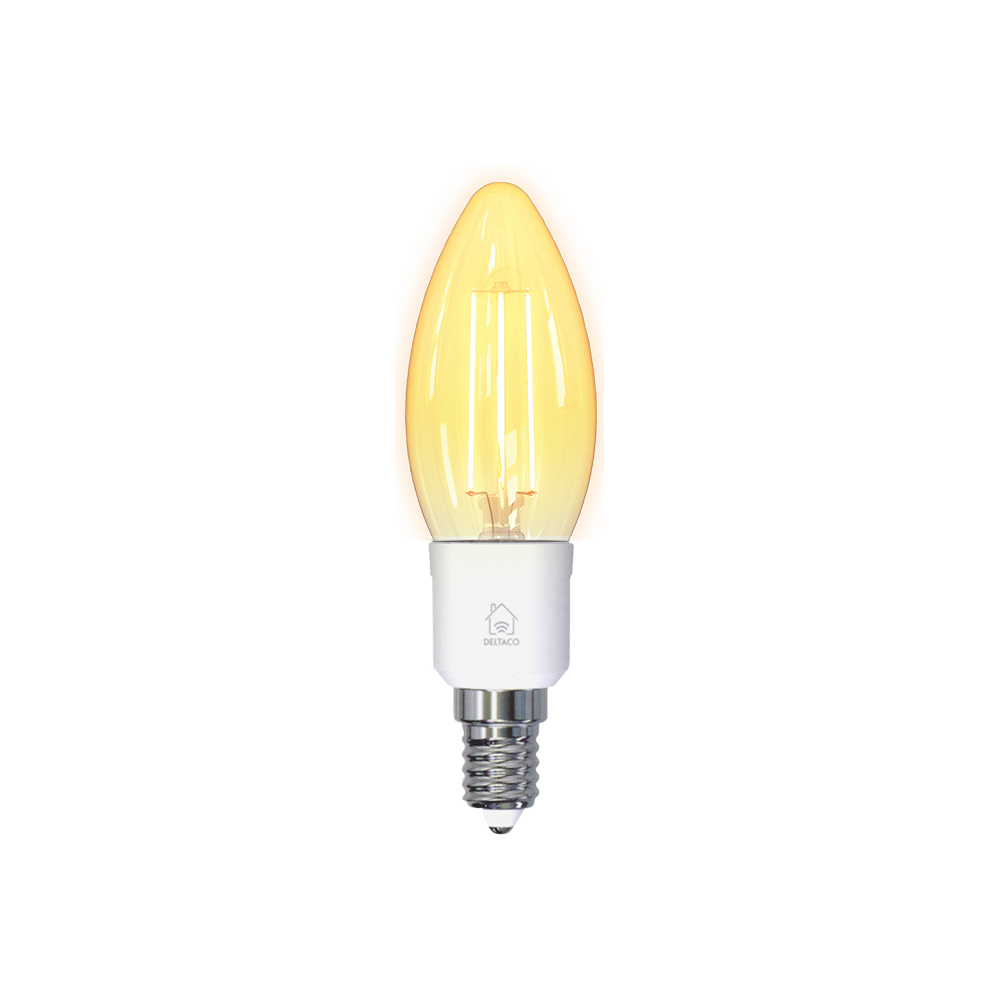 Deltaco Smart Home LED Filament Gyertya izzó 4.5W 400lm 1800-6500K E14 - Hideg-Meleg fehér (SH-LFE14C35)