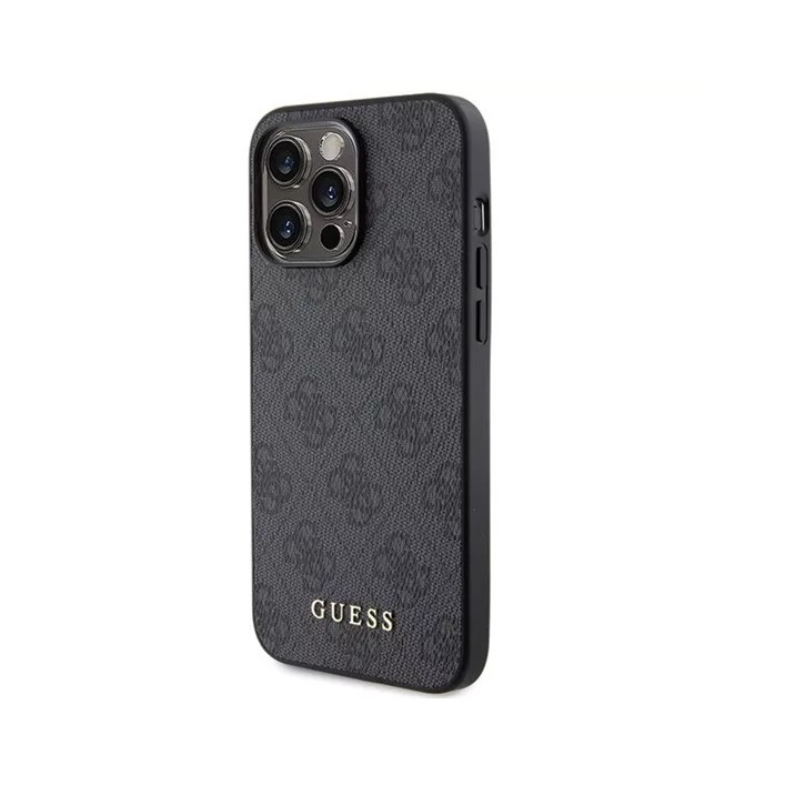 Guess 4G Metal Gold Logo Apple iPhone 15 Pro Tok - Szürke (GUHCP15LG4GFGR)