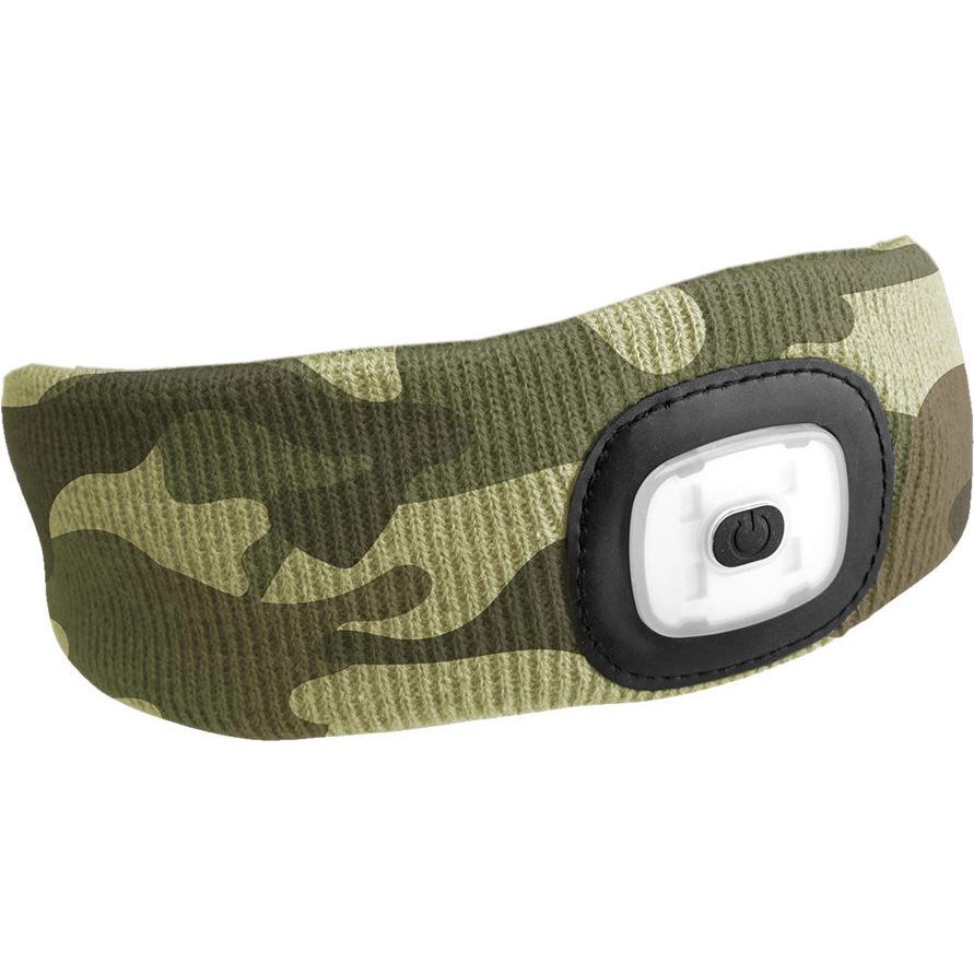 SIXTOL Fejpánt lámpával, 45 lm, tölthető, USB, univerzális méret, terepszínű (SX5028)