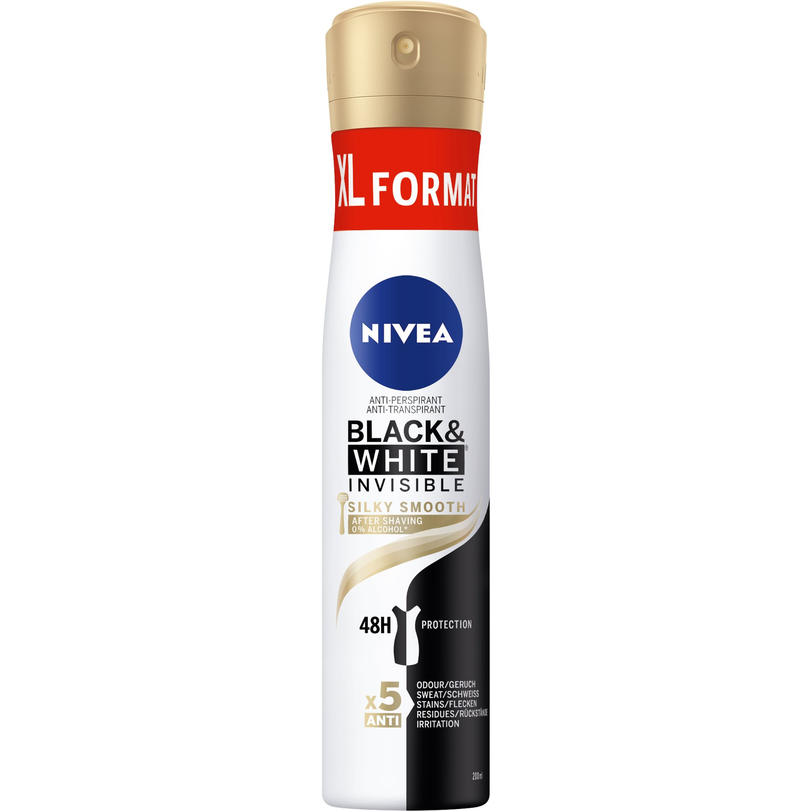 NIVEA Black & White Invisible Silky Smooth 200 ml (9005800301396)