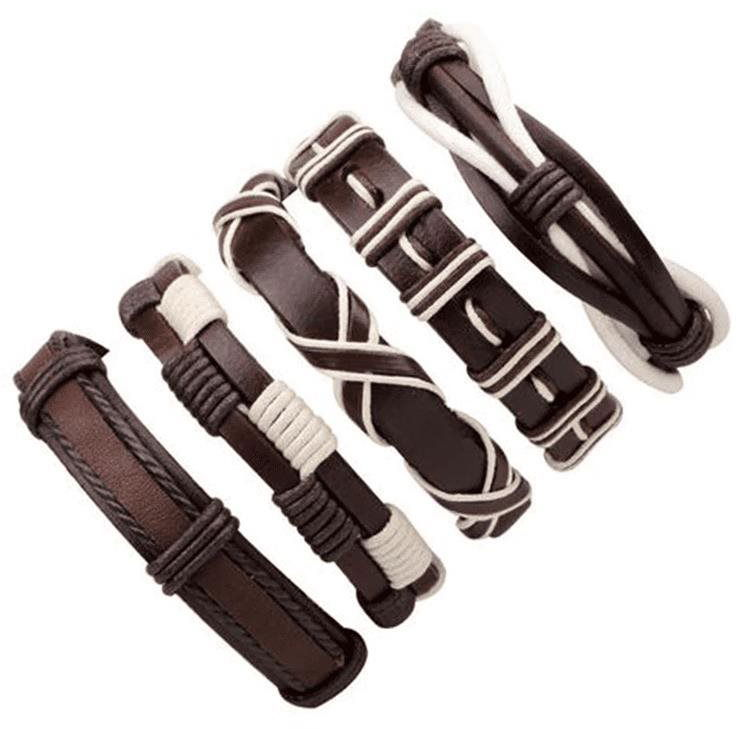 Predator Q1 bőr karkötő - 5 darabos készlet - H2355 (3552)