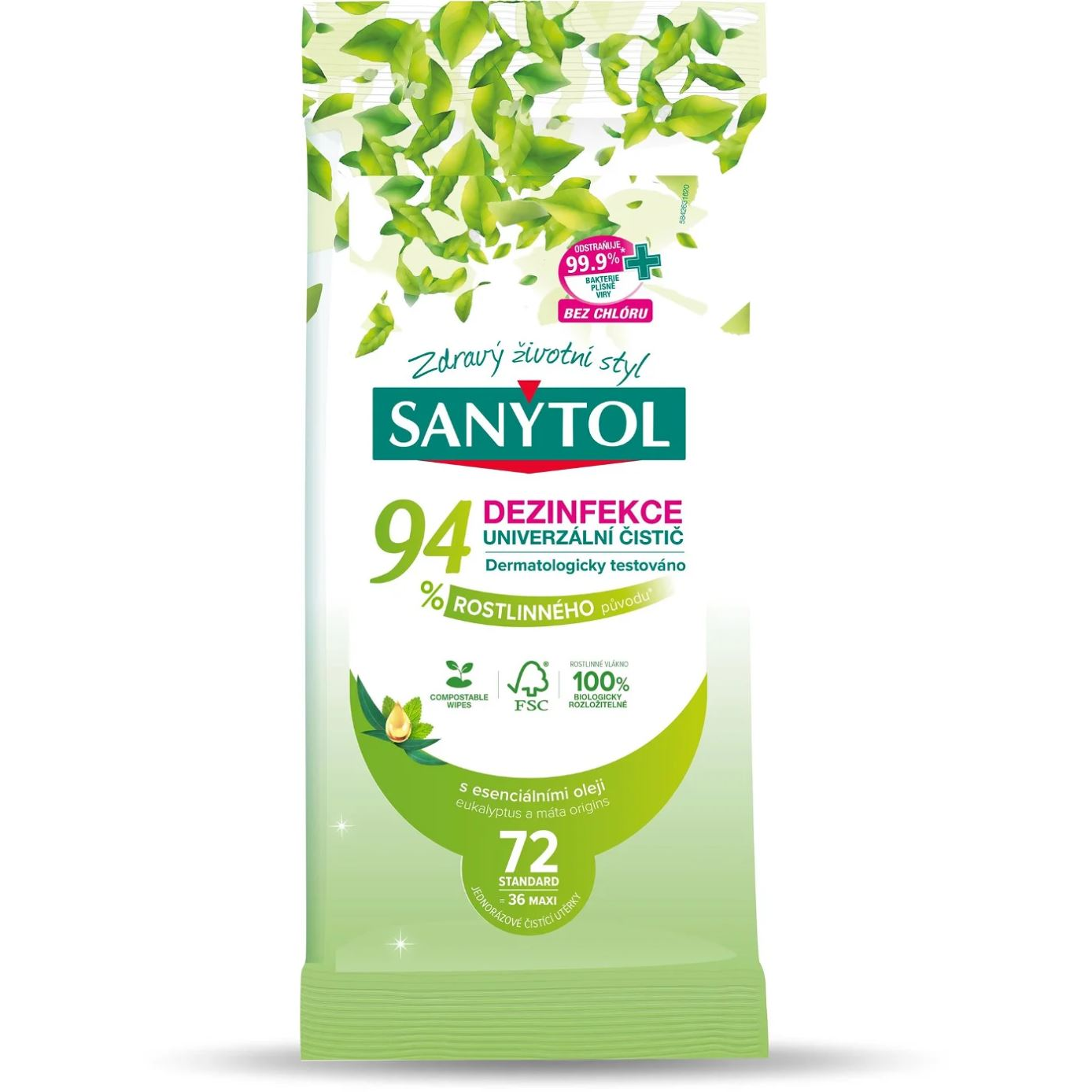 Sanytol 94%-ban növényi eredetű fertőtlenítő kendő 36db (8411660005168) (8411660005168)