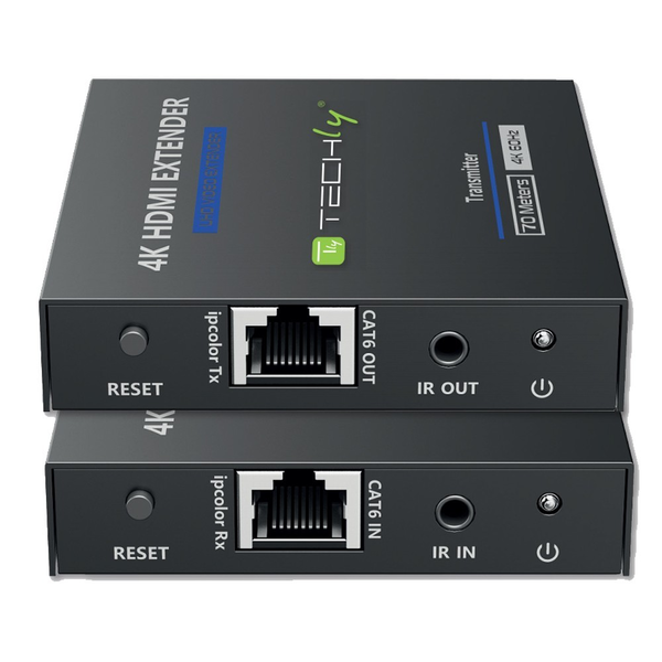 Techly IDATA EXT-565 extensor audio/video Transmisor y receptor de señales AV Negro
