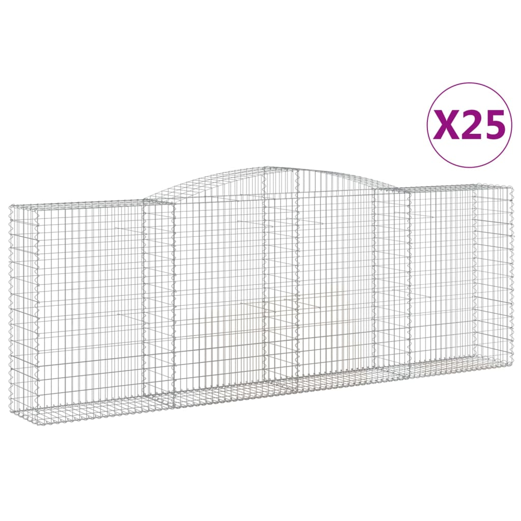 25 db íves horganyzott vas gabion kosár 400x50x140/160 cm (3147033)