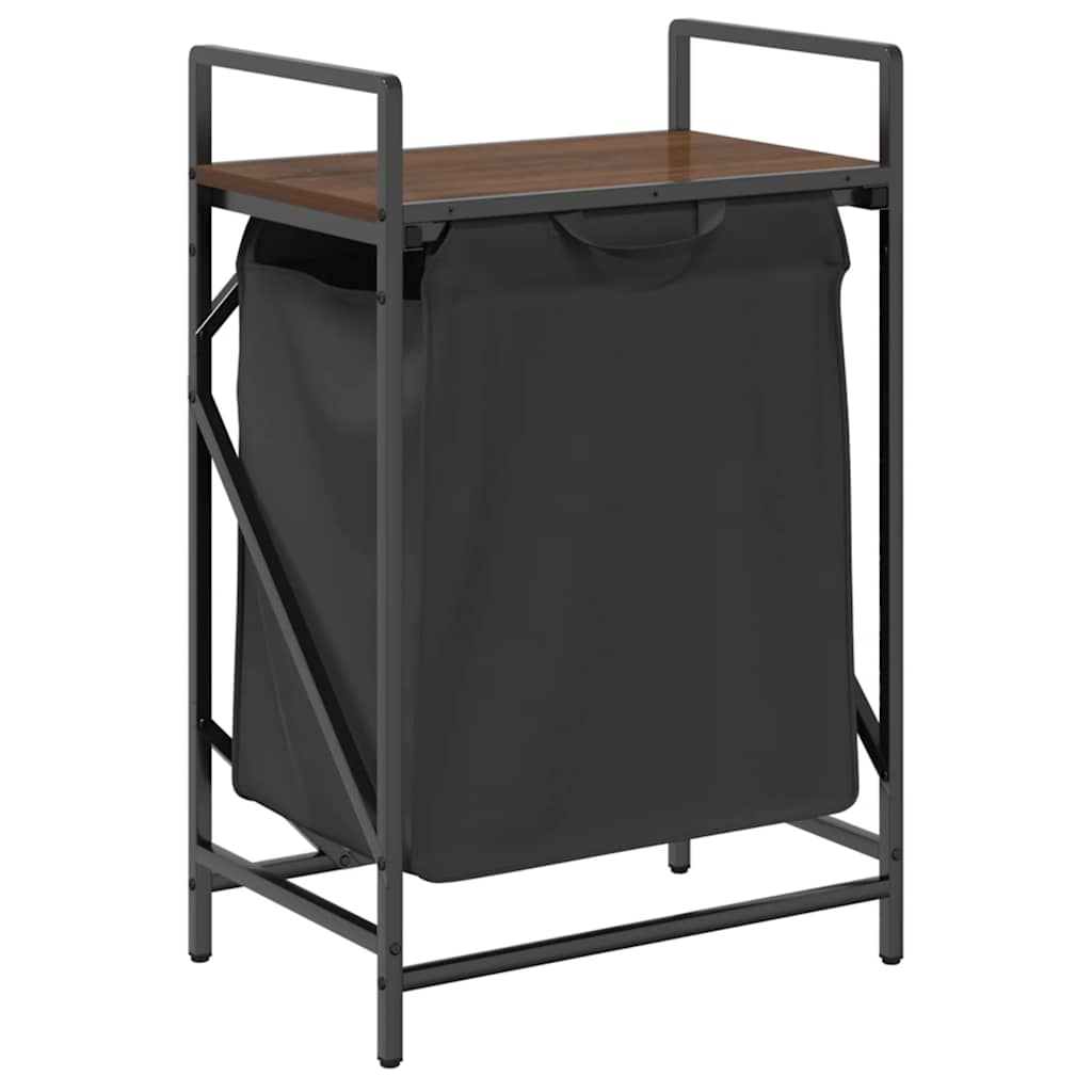 barna tölgy mosodai kosár 1 rekeszes polccal (859074)