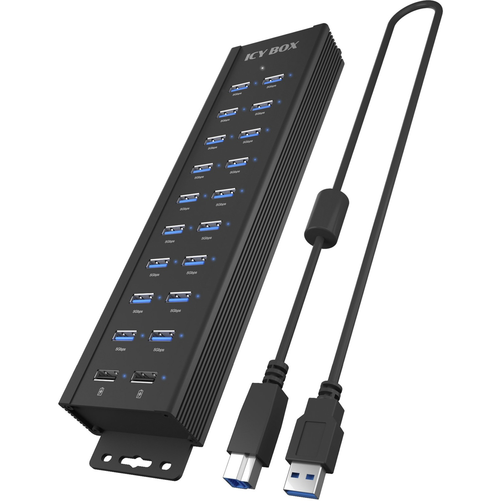 Icybox IB-HUB1720-U3 USB Type-A 3.2 Gen1 20-port HUB (IB-HUB1720-U3)