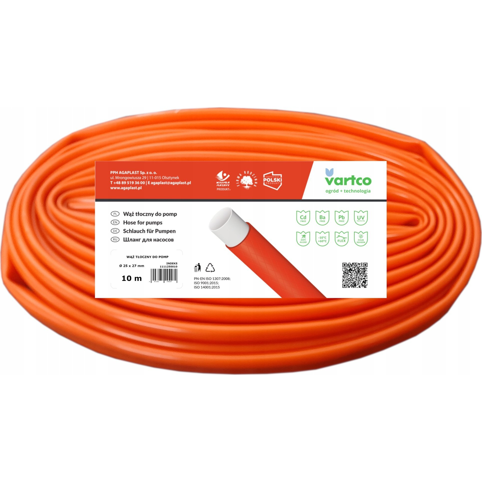 Agaplast Vartco 1 1/4" 32mm 10m Szállítótömlő Merülőszivattyúkhoz (1111320010)