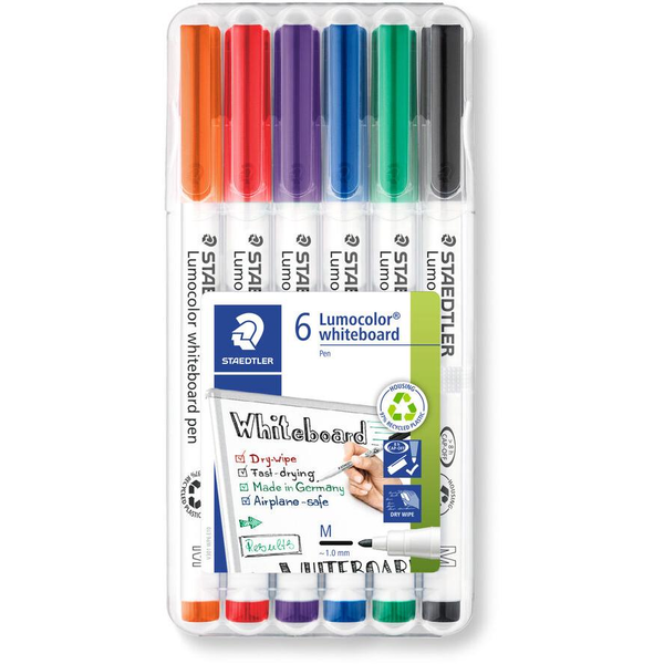 STAEDTLER Marker Lumocolor whiteb pen 6St Box