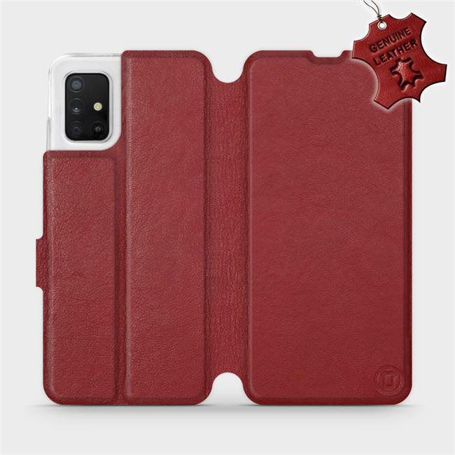 Flip case for Samsung Galaxy A51 - Dark Red - Leather - Dark Red Leather (5903516122653)