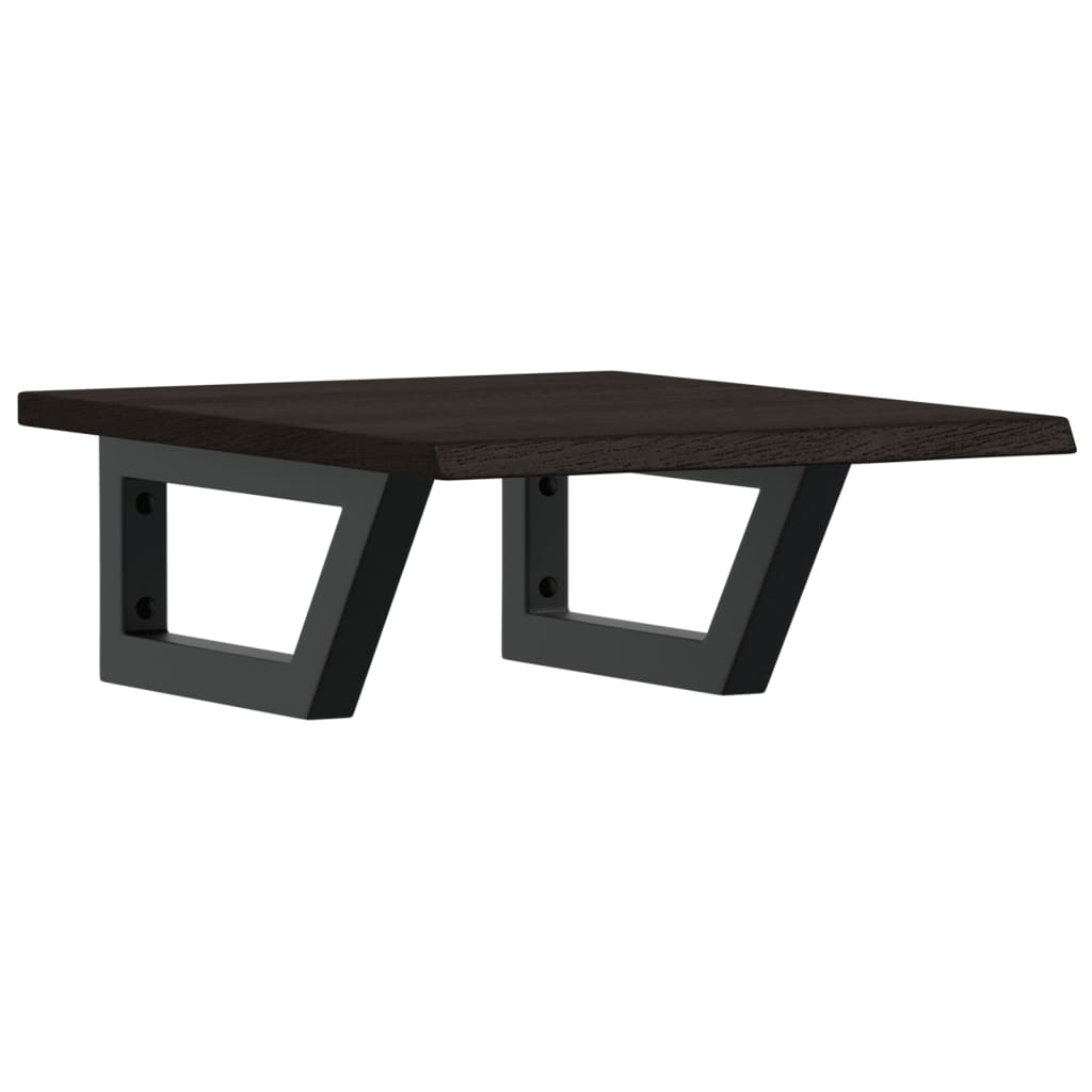 acél és tömör tölgyfa falra szerelhető mosdópolc (3302575)