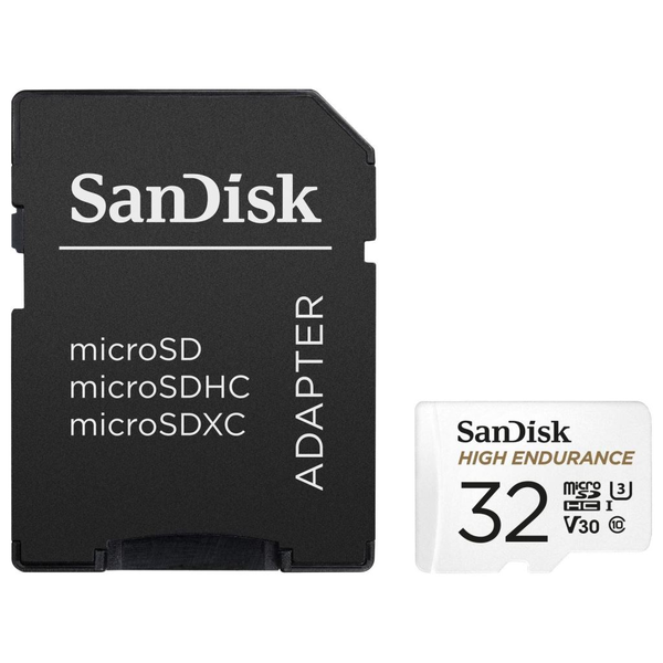 Карта памет SanDisk microSDXC High Endurance, 32GB, Class 10, V30, 4K, Full HD + Адаптер