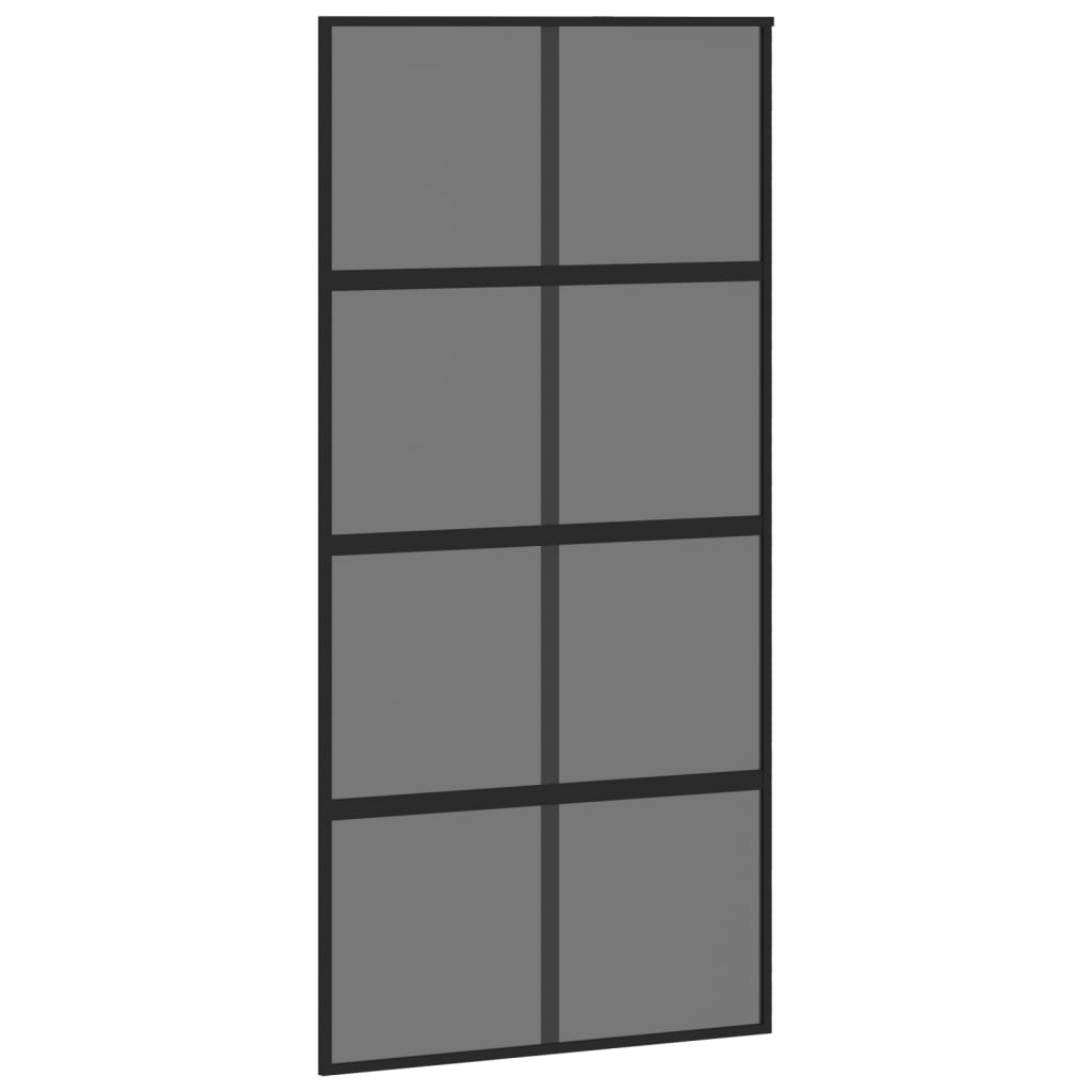fekete edzett üveg és alumínium tolóajtó 102,5 x 205 cm (155227)