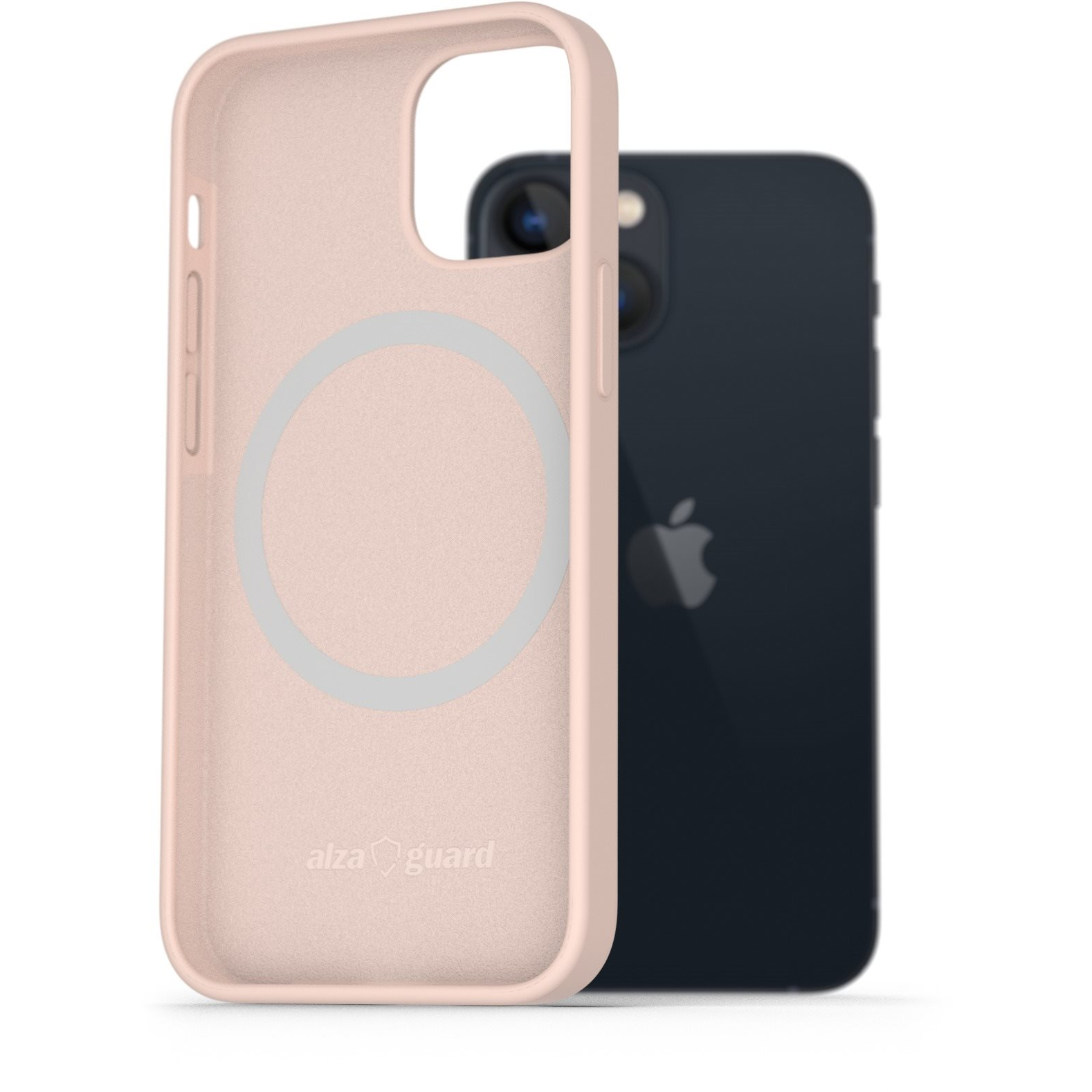 AlzaGuard Silicone Case Compatible with Magsafe iPhone 13 Mini rózsaszín tok (AGD-PCMS15P)