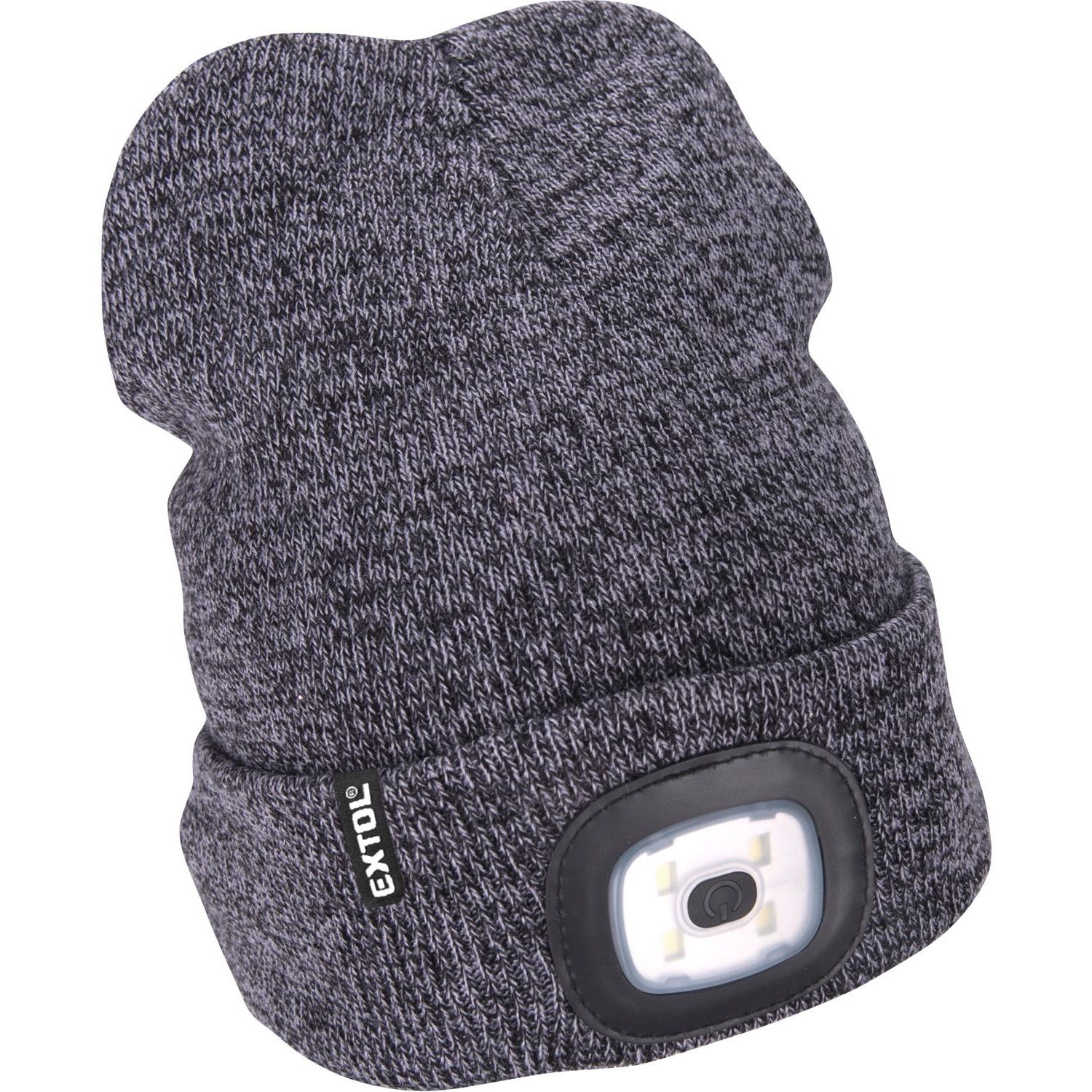 EXTOL LIGHT Sapka fejlámpával, 4 × 45 lm, szürke / fekete, UNI (43462)