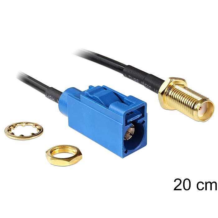 Delock SMA csatlakozó válaszfal > FAKKRA C csatlakozó, 200 mm (88581) (88581)