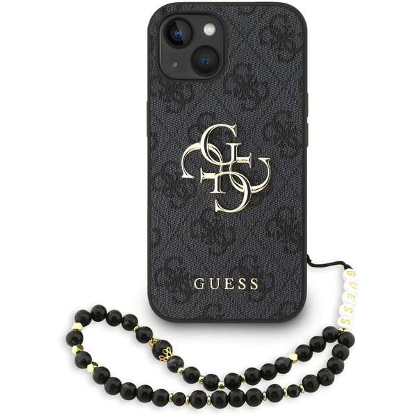 Guess PU 4G Metal Logo Strap iPhone 15 Black tok