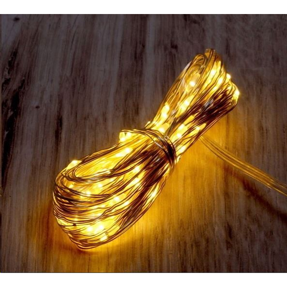 IRIS 8 programos 10m/távirányítós/meleg fehér/100db LED-es/USB-s fénydekoráció (273-31) (273-31)