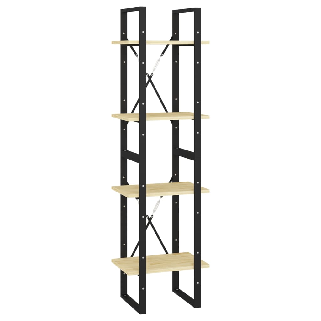 négyszintes tömör fenyőfa könyvszekrény 40 x 30 x 140 cm (806422)