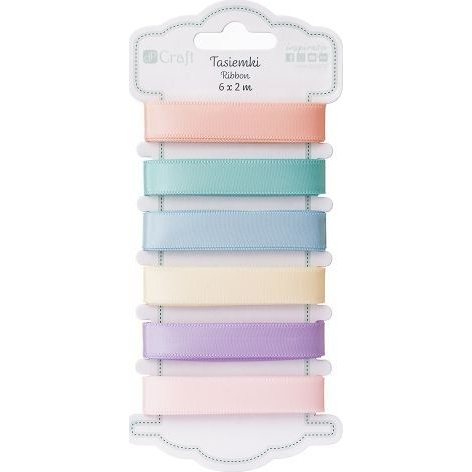 DP Craft Szatén Szalag Szett 2 m x 6 Darab Pasztel Színek (AL995DLP)