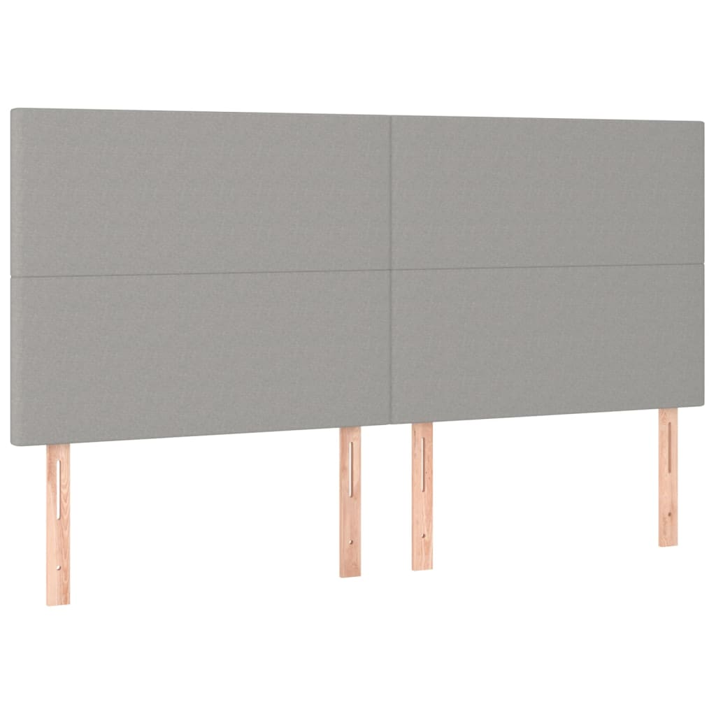 4 db világosszürke szövet fejtámla 80 x 5 x 78/88 cm (3116058)