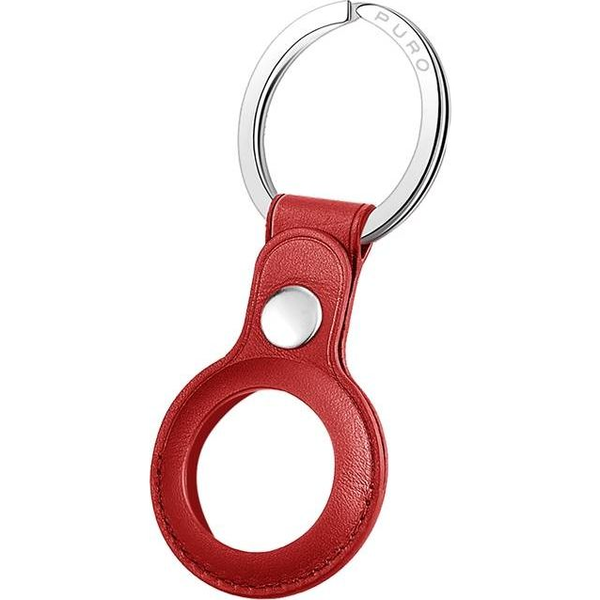 Puro Funda Llavero Compatible Con Apple Airtag Piel Sky Rojo