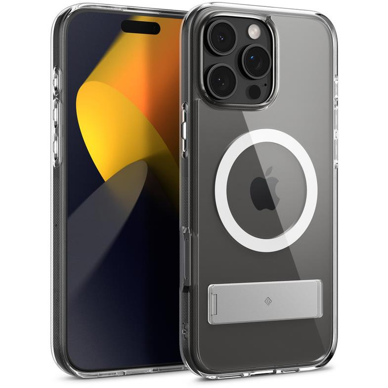 Caseology by Spigen Capella Kickstand Clear White iPhone 16 Pro Max MagSafe tok (ACS08054)