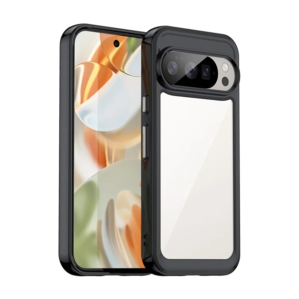 Szilikon telefonvédő (ütésállóság, átlátszó hátlap) FEKETE Google Pixel 10 / Pixel 10 Pro "Gigapack csomagolás" (GP-174324)