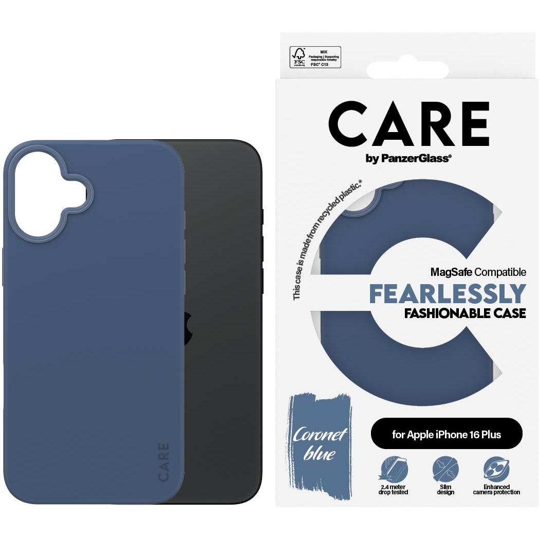 PanzerGlass CARE tok Apple iPhone 16 Plus MagSafe Fearlessly kék (1383)