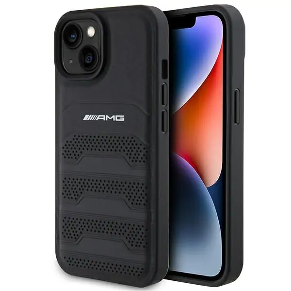 AMG Apple iPhone 15 Plus / 14 Plus Bőr Tok - Fekete (AMHCP15MGSEBK)