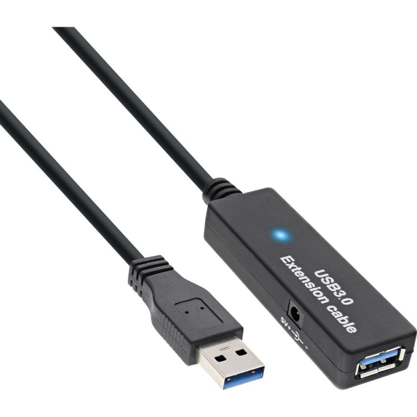 InLine 35655 USB kábel USB 3.2 Gen 1 (3.1 Gen 1) 10 m USB A Čierna