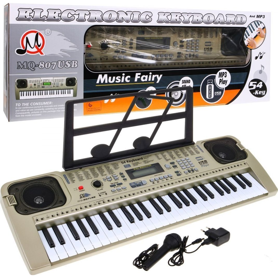 Szürke Szintetizátor Mikrofonnal (ZMU.MQ-807USB)