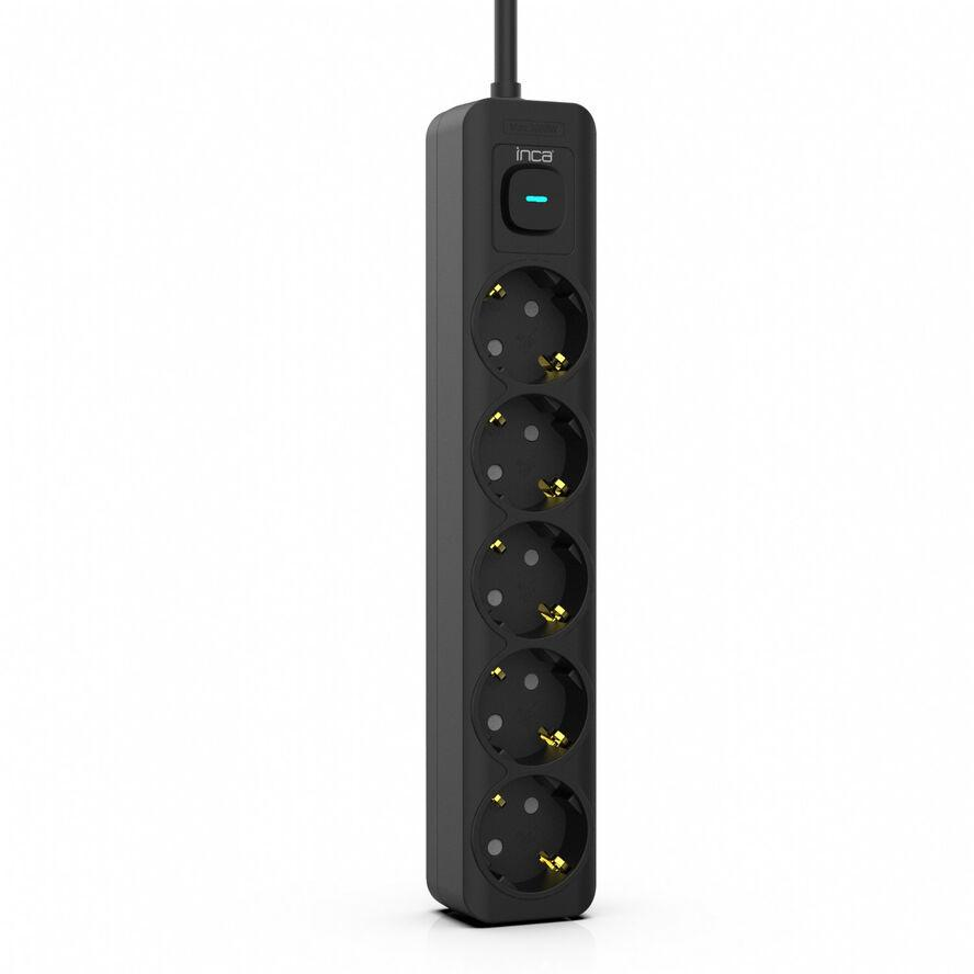 INCA IPW-44SY Hálózati Elosztó Kapcsolóval 5DIN 1,5m Black (IPW-44SY)