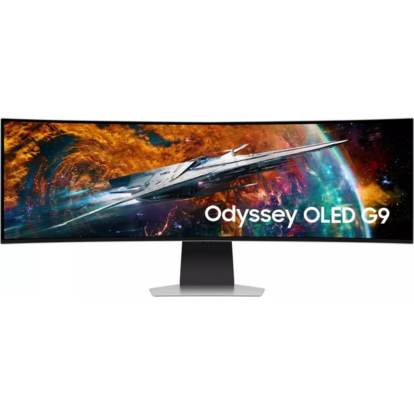 Samsung G95SC компютърен монитор 124,5 см (49") 5120 x 1440 пиксела Dual QHD OLED Сребърен