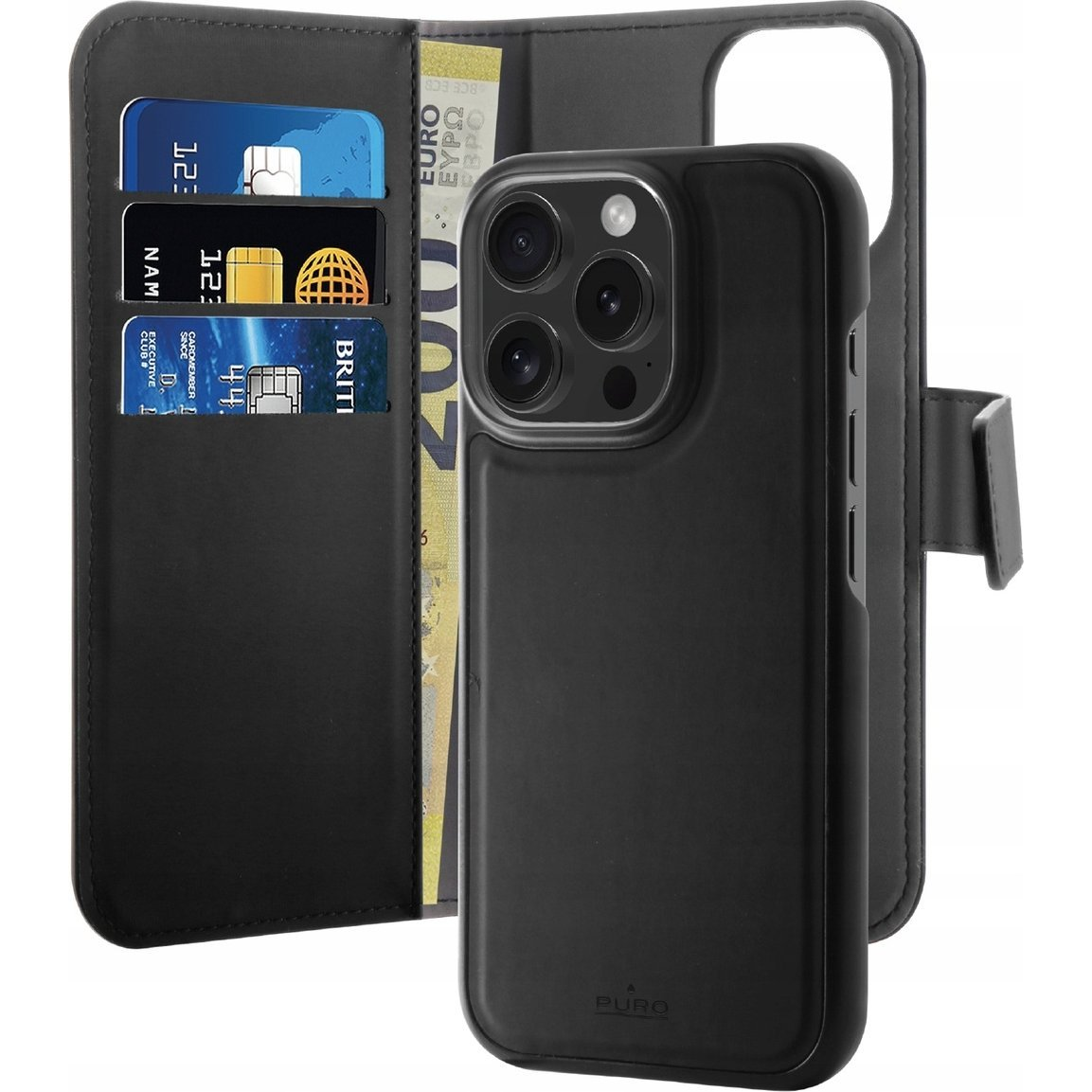 SBS Puro Eco-Leder Apple iPhone 16 Pro Mágneses Flip Tok - Fekete (8018417485114)