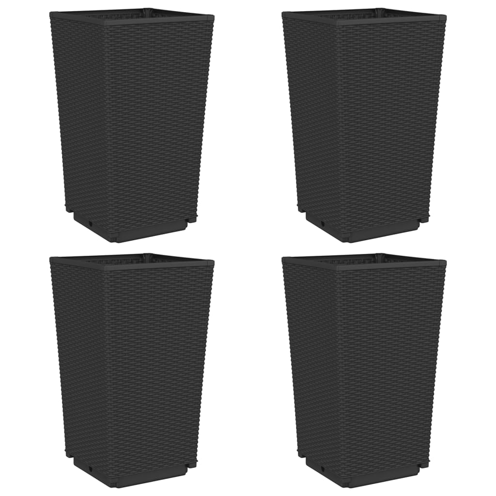 4 db fekete polipropilén kerti ültetőláda 32,5 x 32,5 x 57 cm (367853)
