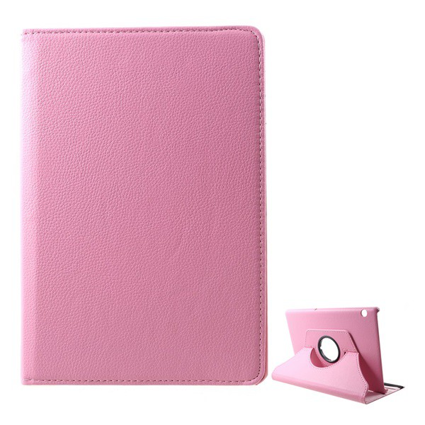 Tok álló, bőr hatású (FLIP, asztali tartó funkció, 360°-ban forgatható) RÓZSASZÍN [Huawei Mediapad T5 10 WIFI] (5996457836673)