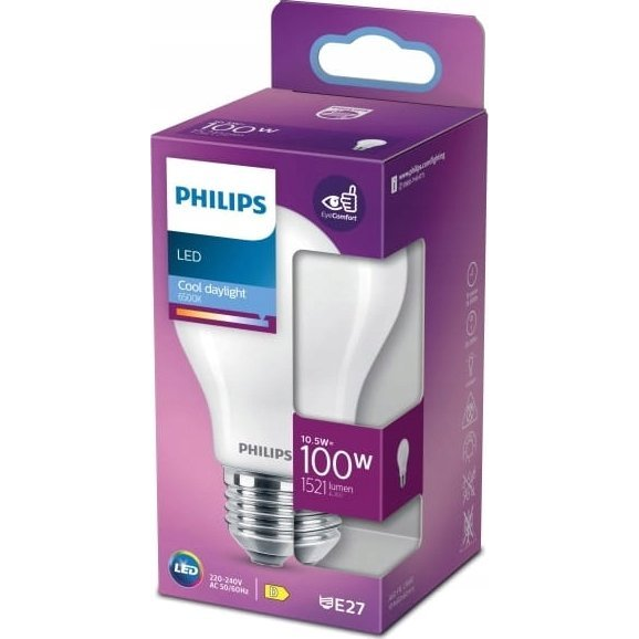 Philips 8718699762612 LED-lampe Cool dagslys 6500 K 10,5 W E27 D