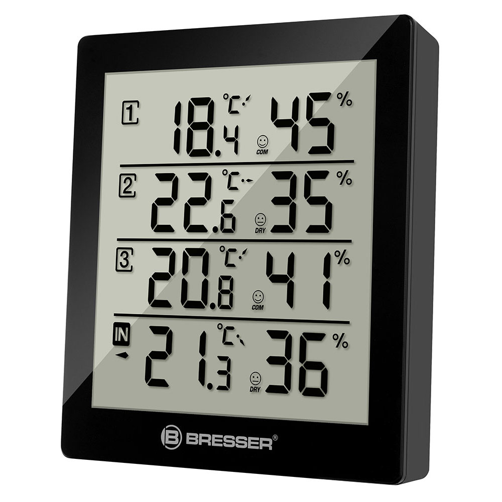 Bresser Temeo Hygro Quadro időjárás állomás - Fekete (73257)