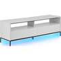 Mueble Tv Blanco Con Luces Led Para Televisor De Hasta 70ʺ Con Estantes 2 Cajones Sydney - Blanco